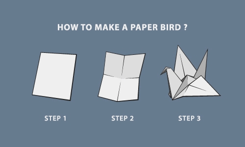 Detail návrhu How to make a paper bird ?