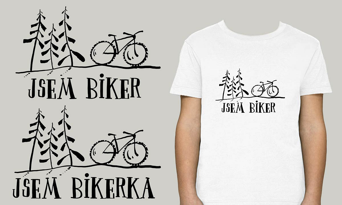 Detail návrhu jsem biker nemo jsem bikerka