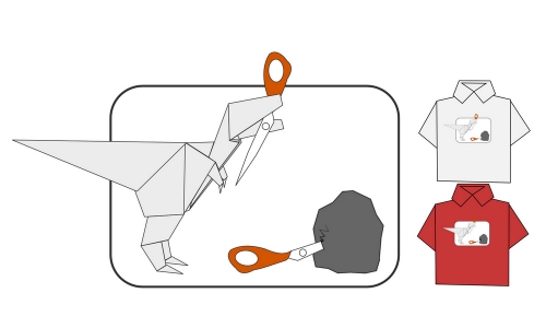 Detail návrhu Kámen,Nůžky,Origami