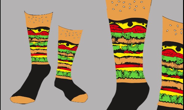 Detail návrhu Návrh na ponožky - hamburger :P